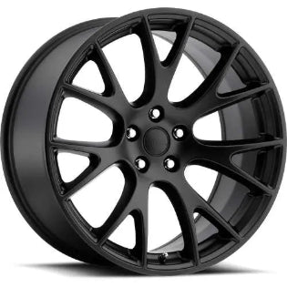 Mounted & Balanced Package - Voxx Replicas Hellcat Wheel - 5x115 Bolt Pattern - (Matte Black Finish) - Arroyo Grand Sport A/S Tire - 275/40R20